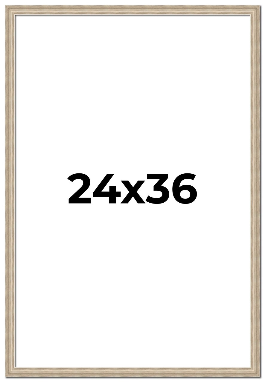 24x36 Thin Barnwood Picture Frame with UV-Resistant Acrylic & Acid Free Backing, Available in 2 Paint Finishes - Grey and Black